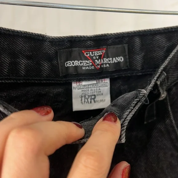 Guess by Georges Marciano HIGH WAIST black pinup denim jeans Made in USA - Picture 3 of 7